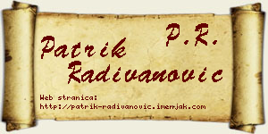Patrik Radivanović vizit kartica